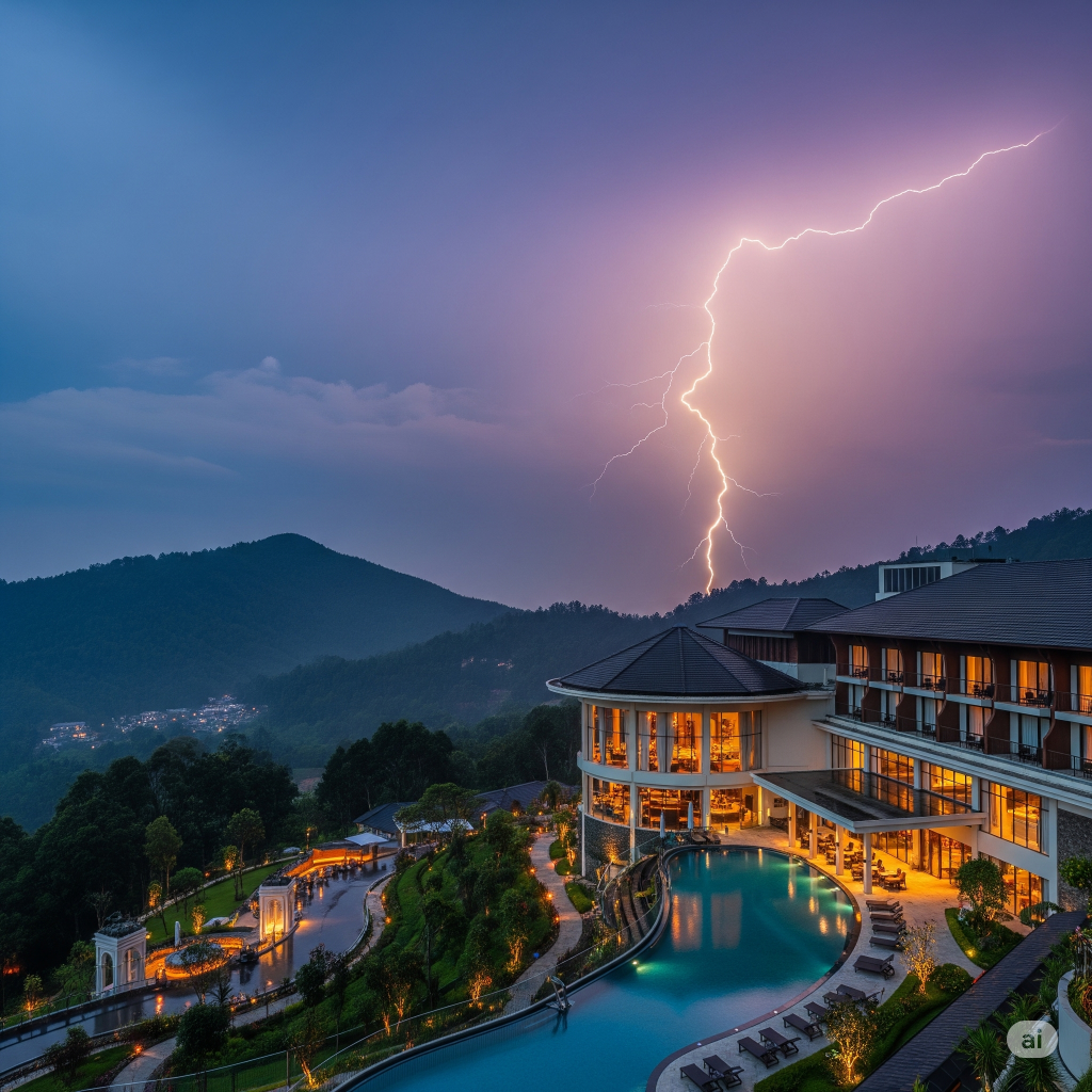 sambaran petir di hotel